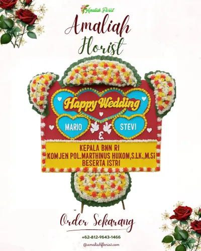 Karangan Papan Bunga Pernikahan di Cipetung